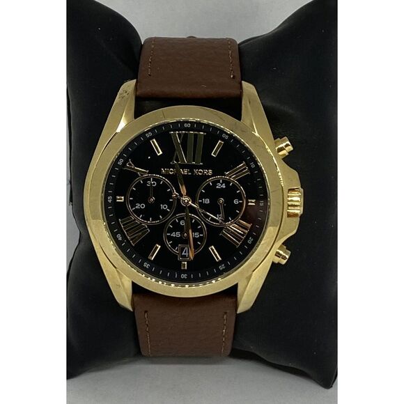 Michael Kors MK5739 Womens Brown Leather Analog Dial Quartz Genuine Watch HK1110 - Picture 1 of 12